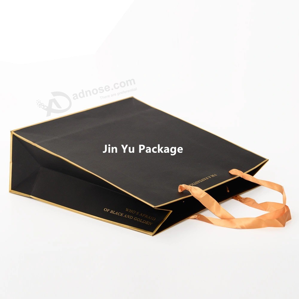 Black Matt Excellent Delicate Gift Cardboard Paper Shopping Bag