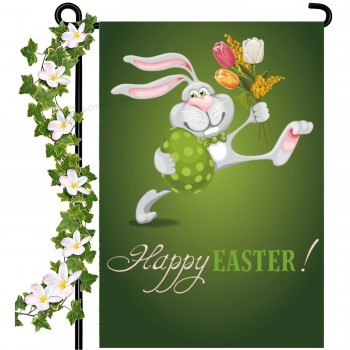 Wohnkultur Ostern Garten Flagge Doppelseitig Ostern Hase Haus Flagge 12 X 18 Zoll Sackleinen Ostern Outdoor Hof Flagge