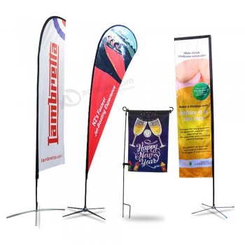 Personnalisé en fibre de verre poteau en forme de larme de plage drapeau volant