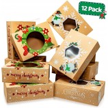 Commercio all'ingrosso Stock Decorazione Festival di Natale Regalo Imballaggio Carta Kraft Fold Scatole di imballaggio