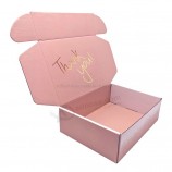 Logo personalizzato pieghevole piatto a 3 strati E-Flute cartone ondulato carta kraft vestiti scarpe confezione di gioielli