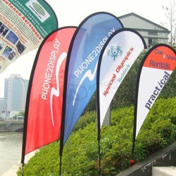 Promotion Advertising Exhibition Event Outdoor Flying Beach Flag Banner Stand Feather Teardrop Block Flag