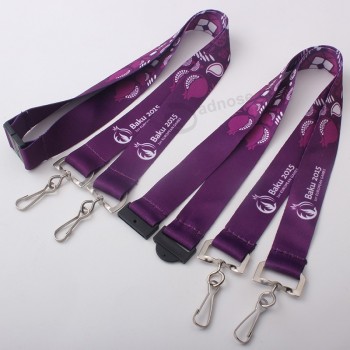 flaches Polyester billig personalisieren einzelne benutzerdefinierte Sublimations-Lanyards mit Logo