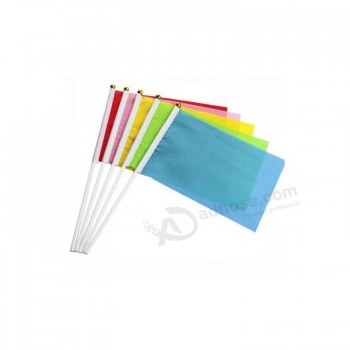 Groothandel Effen Kleur Hand Vlag Zwart Wit Blauw en Oranje Kleur Fan Hand Signaal Vlag