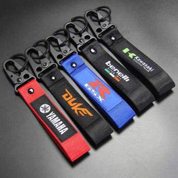 Regali promozionali Personalizzato Ricamo Nero Logo Volo Keychain Key Tag