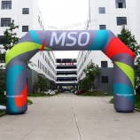 ホットセールカスタムアウトドアスポーツレーシングスポンサーアーチ、カラフルなLEDライトインフレータブル広告スタートとフィニッシュライン