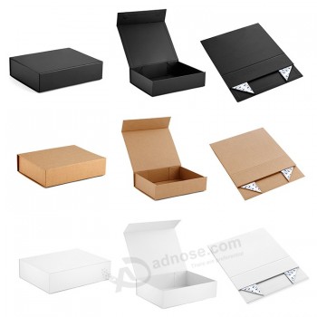 Luxe Zwart Boek Gevormde Stijve Karton Opvouwbare Geschenkdoos Aangepaste Print Document Clamshell Magnetische Geschenkdoos