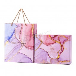 Nuovi prodotti Scatola regalo con coperchio superiore con logo personalizzato con borsa Scatola di imballaggio per stampaggio in oroprodotti di vendita caldi per regalo di San Vale