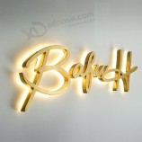 Kupfer Messing Leuchtschild dekoriert Alphabet Buchstaben Beleuchtung E 3D Hintergrundbeleuchtung Lettre Custom Metall Logo Wand