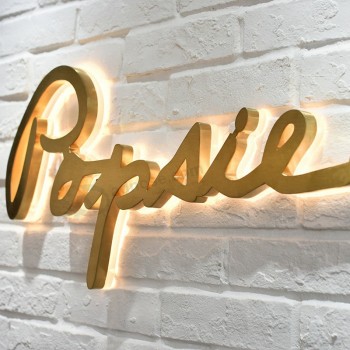 3D Metalen Borden LED Lichtgevende Bewegwijzering Binnen Backlit Bord Letters