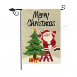 Nieuwe producten winter vakantie decoratieve 100% polyester kersttuin vakantie huis vlag
