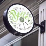 Panneau de boîte lumineuse LED extérieur, mur intérieur, 3d rond, lettre acrylique, signalisation, boîte lumineuse publicitaire LED