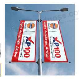 Venta al por mayor estandarte de poste de alumbrado público bloquea la tela de un lado banner de poste a precio competitivo