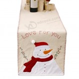 New Christmas creative decoration supplies snowman linen embroidery table flag restaurant layout tablecloth dining mat