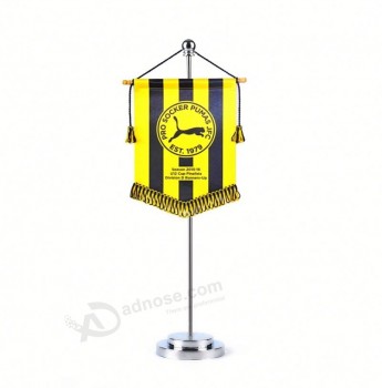 bandiera satinata in acciaio inox asta logo personalizzato tavolo mini flag stand