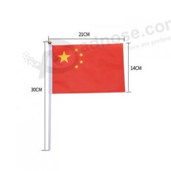 Hand flag, China flag promotional advertising polyester waving flag hand held flag