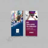 Stand di promozione in alluminio di lusso orizzontale pull up flex banner roll up portatile stand per attività espositive