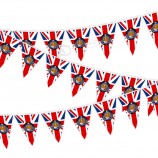 Groothandel Goedkope 14 * 21cm driehoek Queen Jubilee String bunting vlaggen voor promotie