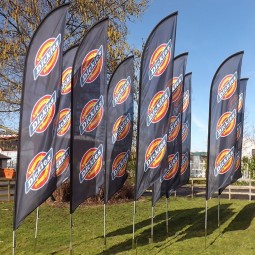 DJ Personalizzato Poliestere Spiaggia Swooper Piuma Banner Segno Bandiere