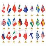 Polyester Logo Personnalisé Tous Les Pays Bannière Nationale États-Unis US UK Mini Bureau Table Drapeaux