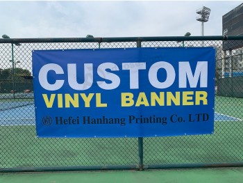 Banner de vinilo para exteriores con impresión personalizada, pancartas de alta resistencia a prueba de intemperie UV, lados cosidos dobles con ojal