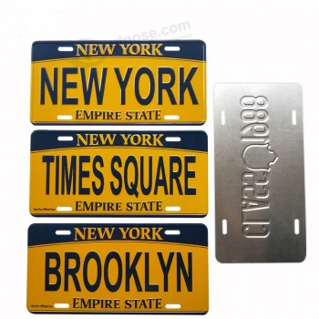 Fabricante personalizado de alta calidad Señal de hojalata de metal impresa personalizada Número de coche Placa de matrícula de aluminio