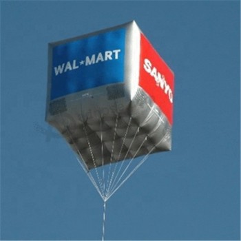 De opblaasbare kubusballon van het douaneembleem, vierkante heliumballon voor reclame