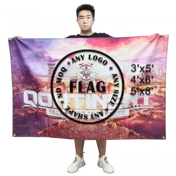 Publicidad de banderas de marketing de deportes al aire libre personalizada 3x5 100% poliéster Nylon impreso a una cara Marca personalizada Banderas personalizadas
