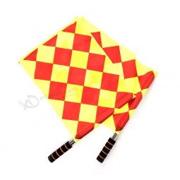 Banderas del árbitro del partido deportivo Esquina de señales Atletismo Fútbol Naranja Línea lateral Asistente de rendimiento Señal Mano Bandera de patrulla