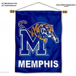 Memphis Tigers Doppelseitiges Set aus Hausflagge und Holzbannerstange