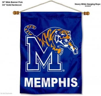 Memphis Tigers Double Sided House Flag and Wood Banner Pole Set