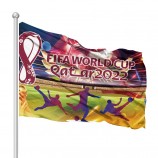 Bandera deportiva de poliéster personalizada 2022 Bandera de fútbol de la Copa del Mundo al por mayor