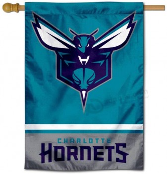 Drapeau de bannière de maison double face Charlotte Hornets de haute qualité