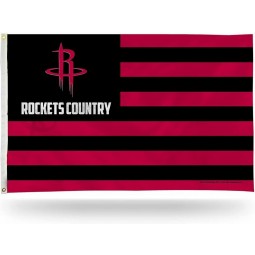 NBA Houston Rockets Country 3' x 5' Country Banner Flag - Indoor or Outdoor Décor - Single Sided