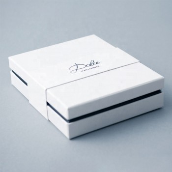 Caja de lujo rígida blanca reciclable de 2 piezas personalizada Cajas de embalaje de regalo de papel con logotipo personalizado