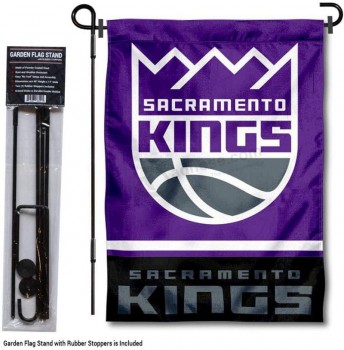 Drapeau de jardin des rois de Sacramento avec support