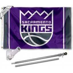 Sacramento Kings Flag Pole and Mount Bracket Set