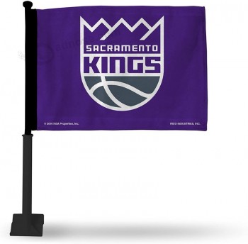 Bandiera dell'auto della bandiera dei Sacramento Kings dell'NBA con asta