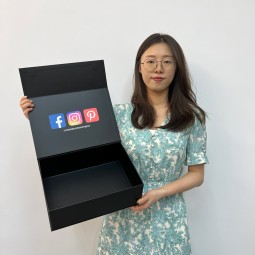블랙 도매 사용자 정의 로고 프리미엄 럭셔리 골판지 종이 선물 가발 헤어 익스텐션 마그네틱 포장 상자