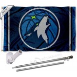 Minnesota Timberwolves Drapeau Mât et support ensemble