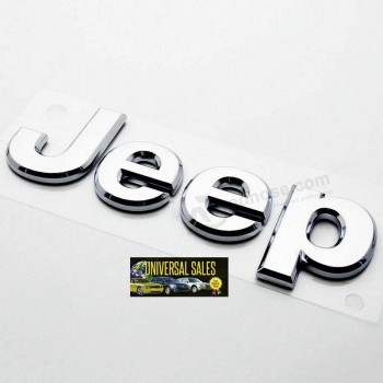 Jeep OEM Chrome Motorkap Luik Individuele Letter Embleem Badge Logo Naamplaatje Naam