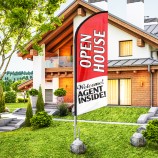 Buitenreclame strandvlag gebreide polyester banner dubbelzijdige druk reclamevlag