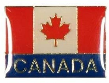 Canada carré avec mot pays drapeau épinglette insigne . Taille : 3/4 » x 1/2 » pouces Nouveau