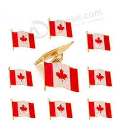 Rhungift 10 Pack Metal Canada Flag Lapel Pin Waving New canadian Flag Pins bulk Patriotic Pin Maple leaf Series
