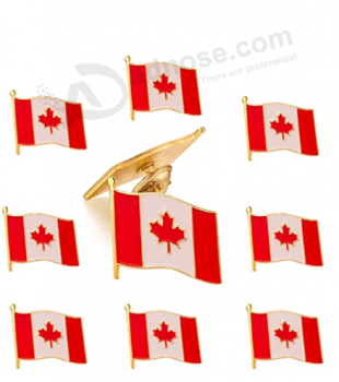 Rhungift 10 Pack Metallo Canada Bandiera Bavero Pin Sventolando Nuova Bandiera Canadese Pins bulk Pin Patriottico foglia d'acero Serie