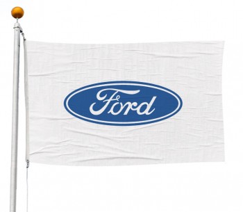 Logotipo personalizado impreso ondeando volando banderas de concesionario de automóviles Ford 3 x 5