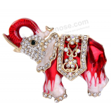 Broche Elefante Esmalte Tono Oro Cristal Austriaco