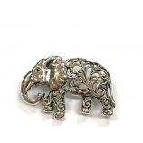 Broche de alfiler de elefante de filigrana Trelis de estilo victoriano de calidad 925 plata de ley