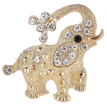 spilla spille per le donne, strass elefante animale spilla spilla spilla corpetto sciarpa scialle distintivo gioielli (oro)