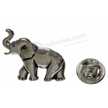 Pin de solapa de elefante en tono plateado
